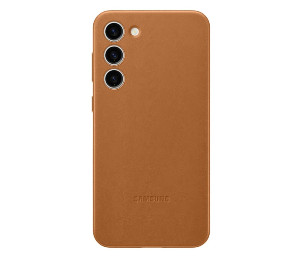 SAMSUNG Leather Case do Samsung S23+ Kamelowy - 1109983 - zdjęcie